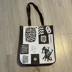FREE!! Lululemon Reusable Shopping Bag Tote- Gift with Purchase - Black & White